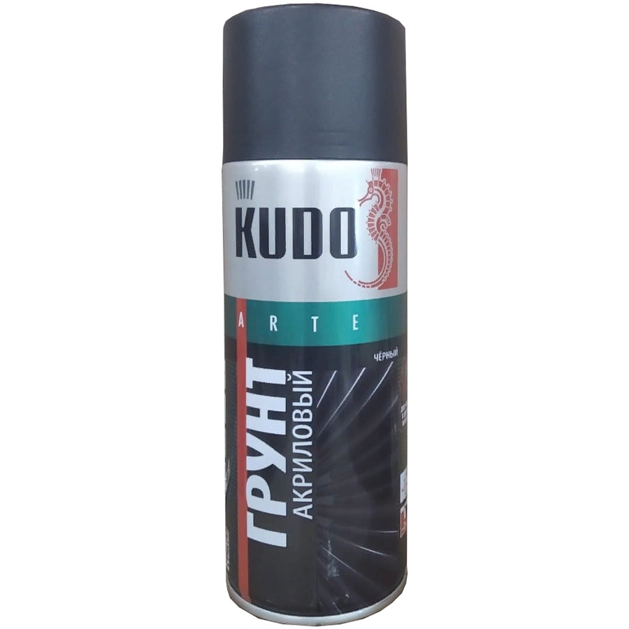 Краска ЧЕРНЫЙ 520мл "KUDO"  (грунт) аэрозольная 